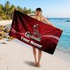 St. Louis Cardinals Customized Name Text Beach Towel, Soft Absorbent Towel Beach Pool Travel Personal Gift