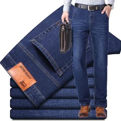 Erkek Bahar Büyük Beden Düz Streç İş Günlük Kot Pantolon