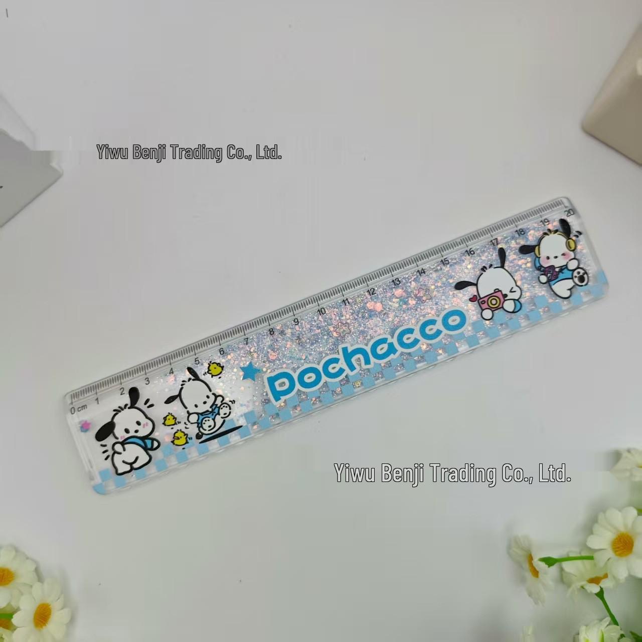 

Набор разноцветных волнообразных линеек Sanrio 20 см с масляным наполнением и зыбучим песком для снятия стресса у студентов 20CM