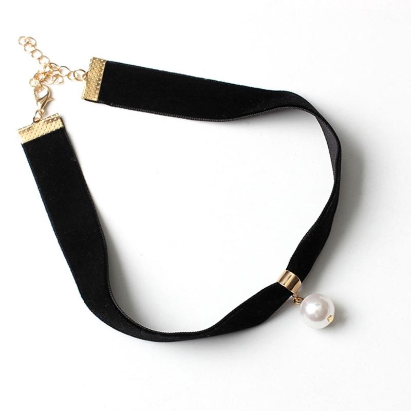 Vintage Black Velvet Choker Necklace for Women Collar Torques Neck Jewelry Black Boho Stretch Yin Yang Charm Gothic Punk