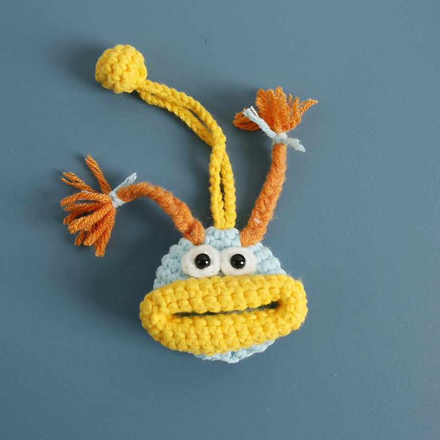 Funny Sausage Mouth Doll Series Crochet Bag Keychain For Car Keys Holder Knitting Doll Keyrings For Key Storage Custom Accessory