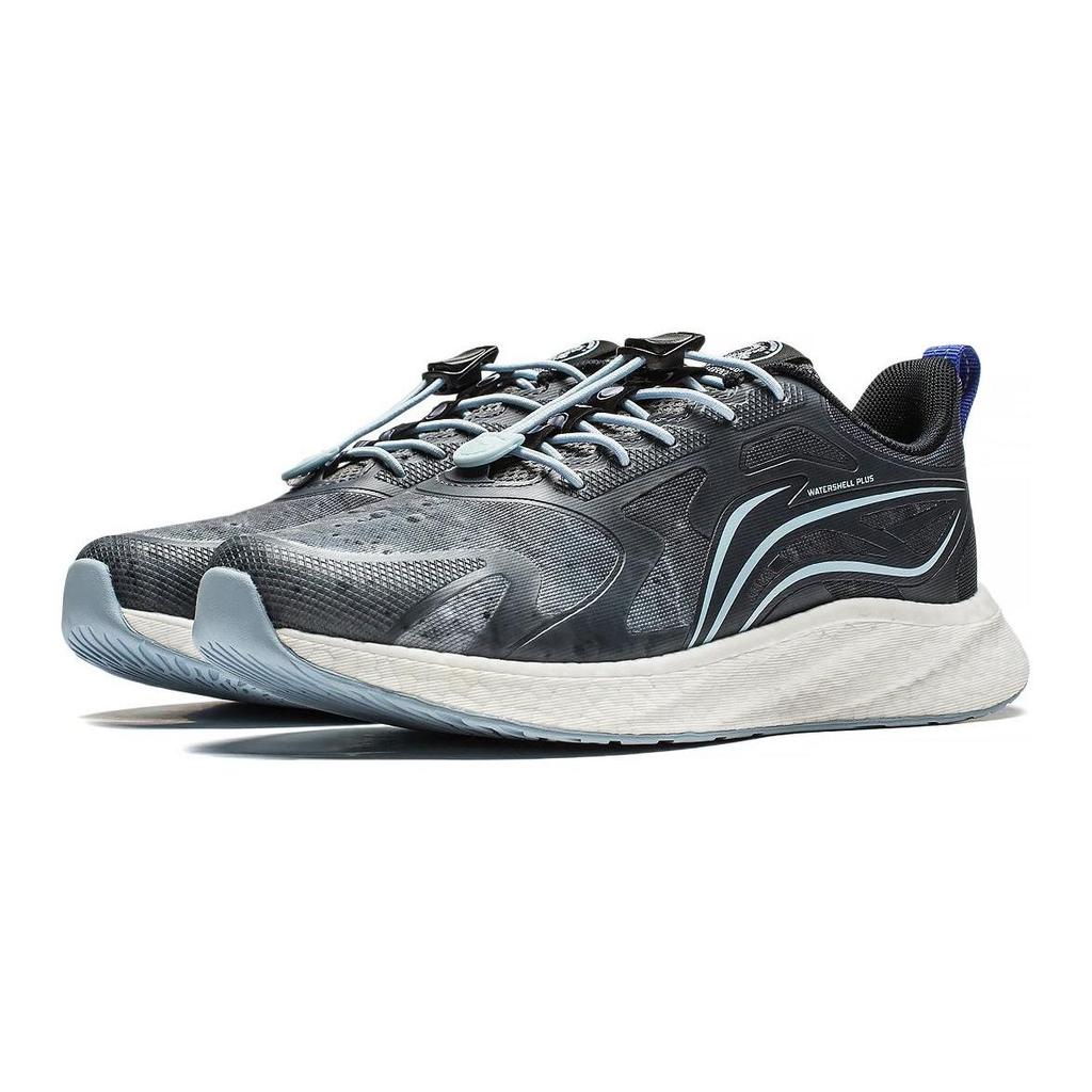 Li Ning Kids Protective Nest V2 Comfortable Shock Absorbing Durable Low Top Running Shoes Kids Running Shoes Gray YKFT076-7