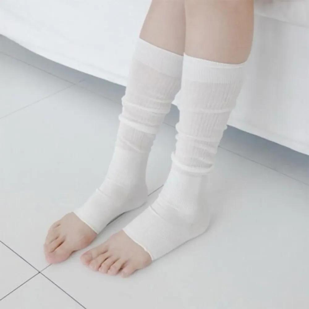 Women s open-toe knee socks see-through leg warmer socks pink
