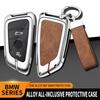 Metal Leather Car Key Case For Bmw X1 X3 X4 X5 F15 X6 F16 G20 G30 1 3 5 7 Series G11 G32 F11 F39 F48 G01 G02 G07