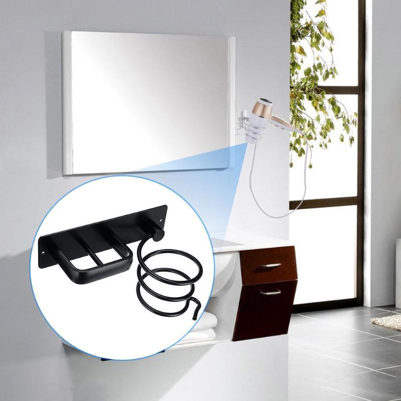 Wall-mounted Hairdryers Hairdryer Handle for Bathroom Shelf Organizer Aluminum Alloy Blower Bathroom Blower | Bathroom Shelfs