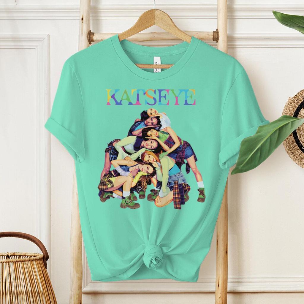 Unisexs Casual Katseye Girl Group Graphic Tshirts Unisex Summer Short Sleeve Vintage Hip Hop Singer Tees Gifts For Fan