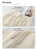 Gray Glitter High-Waisted Wide-Leg Elastic Drawstring Pants for Women - Spring/Autumn 2025