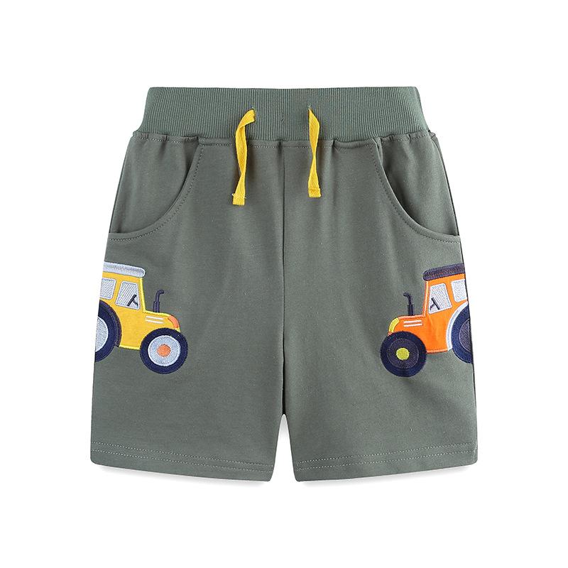 Boys shorts summer new cartoon car embroidery children s sweatpants children s pants 2Y(90cm)