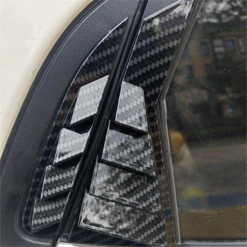 Kia Old K2 Sedan 11-16 Rear Quarter Window Louvers, Carbon Fiber Texture