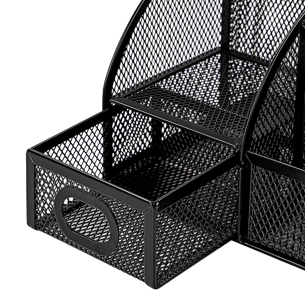 Amazon Basics Metalowy Pojemnik na Długopisy x x Czarny Organizer, 23,1 15,0 14,0 cm,