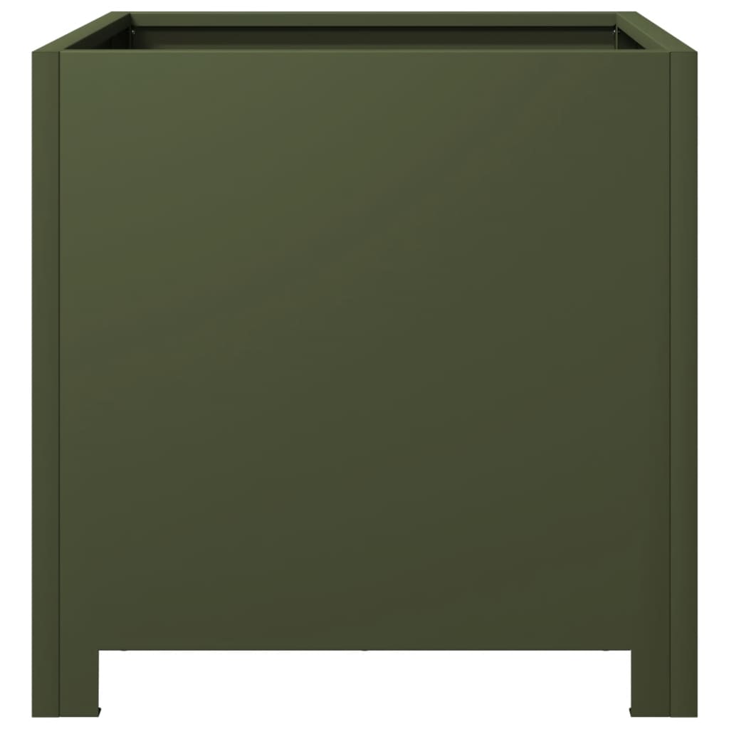 Vidaxl Garden Planter, Olive Green, 40X40X40 Cm, Steel