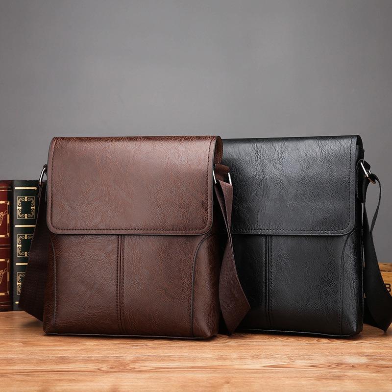 New men's business bag soft leather messenger bag retro leather bag men's bag shoulder bag