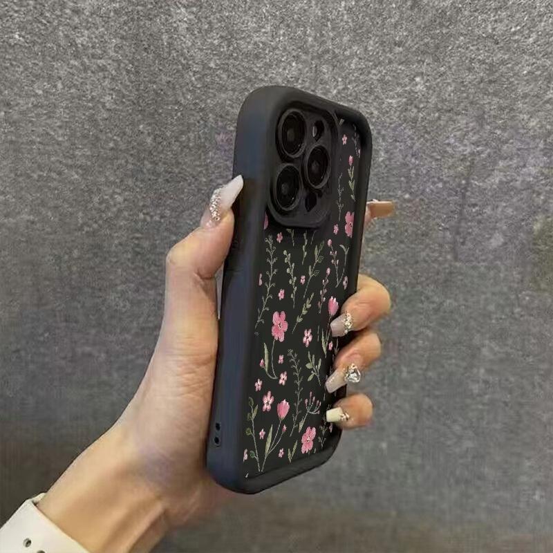 Phone Case Flower and Grass Patterns Print For iPhone 17 16 Pro Max 11 13 12 14 15 8 7 Plus XS XR X 16E 17E Shockproof TPU Cover
