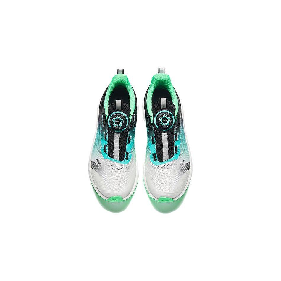Anta Kids Non-Slip Shock Absorbing Low-Top Running Shoes Kids sneaker Black White Green 312335505-6