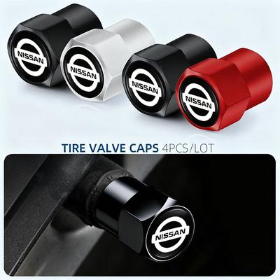 Aluminum Tire Valve Caps Car Accessories Wheel Dustproof Cover For Sylphy N7 Qashqai J11 Teana Note Navara Juke J31 Tiida