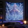 Ice Snow Field Ice Crystal Magic Girl Tapestry Blue White Cool Snow Snow Mountain Ice Magic Array Anime Room Decoration
