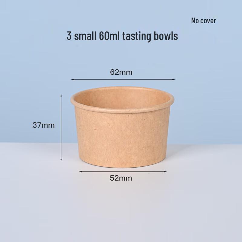 ZhuChuang JingPin Disposable White Paper Bowls for Ice Cream & Snacks, 60ml