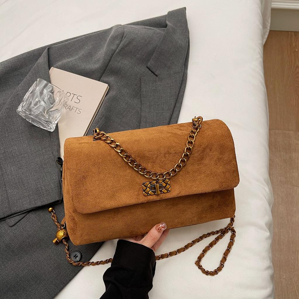 New simple chain messenger bag women's fashion trend shoulder bag foreign style autumn and winter leopard print small square bag