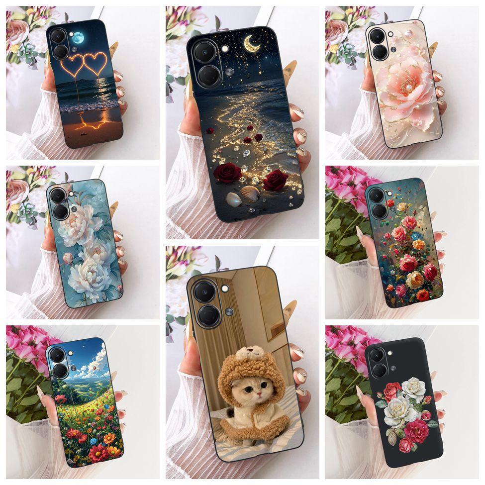 For Tecno Spark Go 3 Case Cover Fashion Butterfly Luxury Cute Painted Black Silicone Bumper For Tecno Spark Go3 KN3 Phone Casing