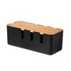 With Wooden Lid Desk Power Cable Box Storage Bin Power Wire Case Power Cord Case  Charger