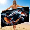 1Pc Koi Fish Artwork Beach Towel, Quick Dry, Multi-Use for Beach Pool Gym Yoga Home Travel, Christmas, Halloween, Xmas Gift M928501