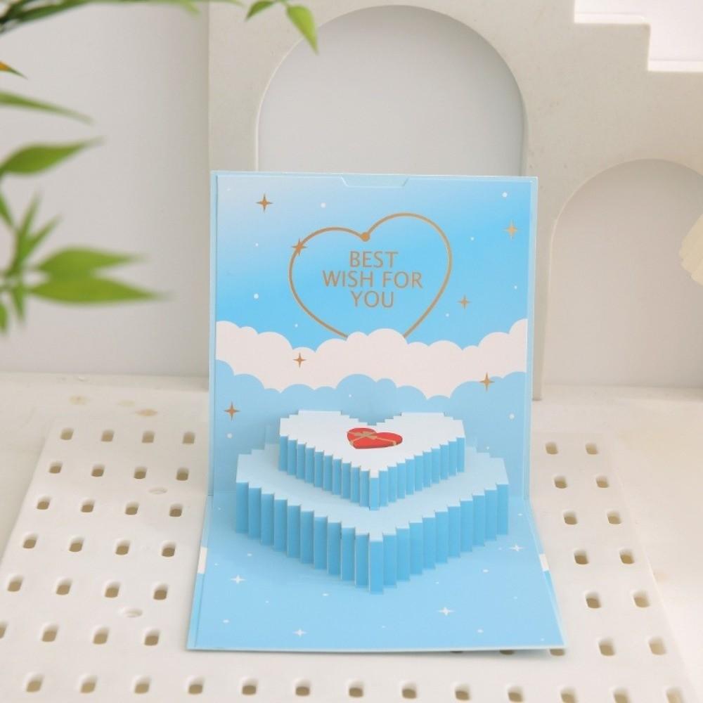 Happy Birthday 3D Light Music Card With Envelope Light Feature Pop Up Cake Card Musical Function Cake Blessing Card