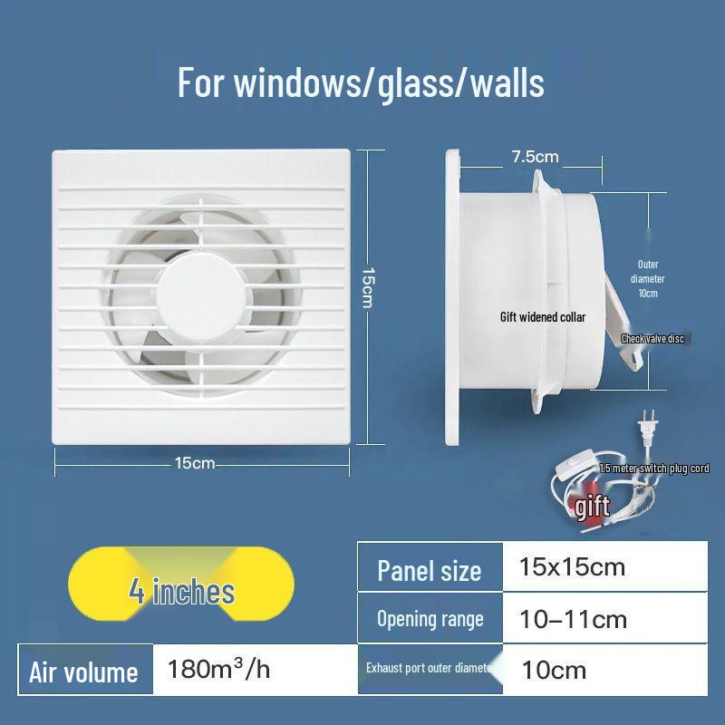 

Настенный бесшумный вытяжной вентилятор для ванной и кухни Large quantity negotiable