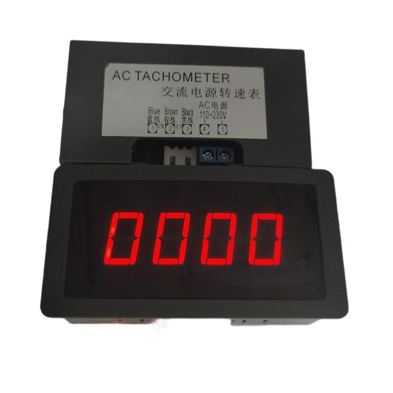 Digital LED Tachometer Speed Speed Meter with Hall Sensoring & NPN Proximity Switches Motor Speed Gauge 220V for Lathes