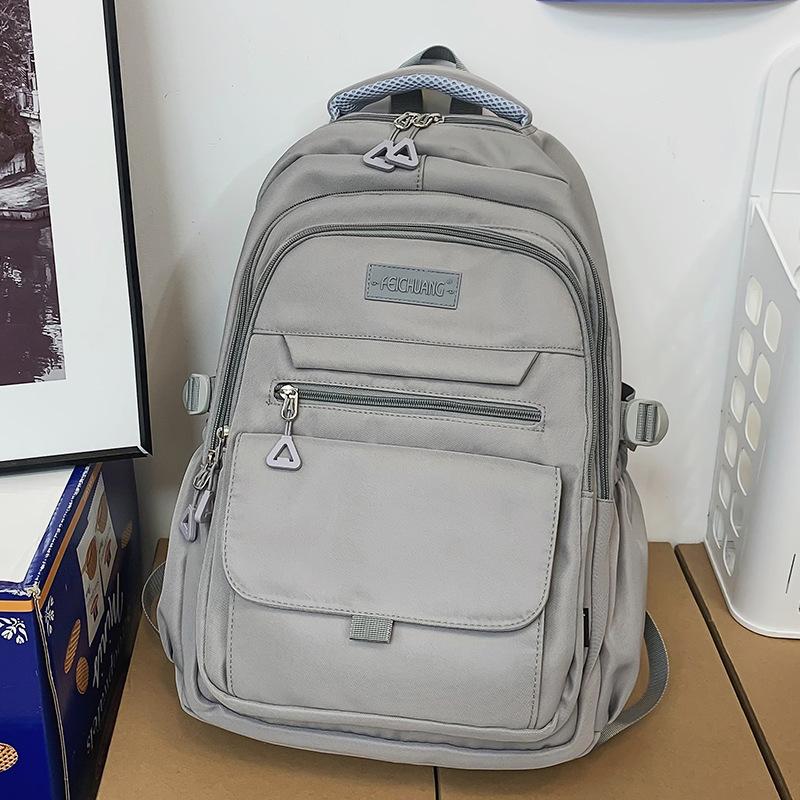 Children Elementary School Students  Female Junior High School Students  Solid Color Male Backpacks  High School Students  Large Capacity Backpacks