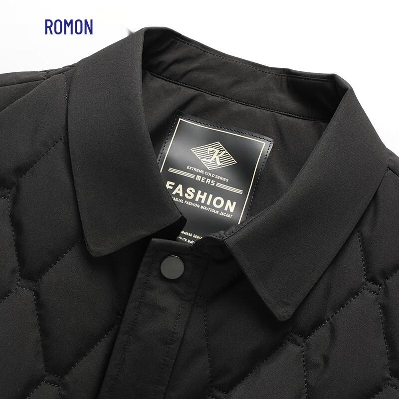 Romon Men's Diamond Quilted Wool Blend Winter Jacket