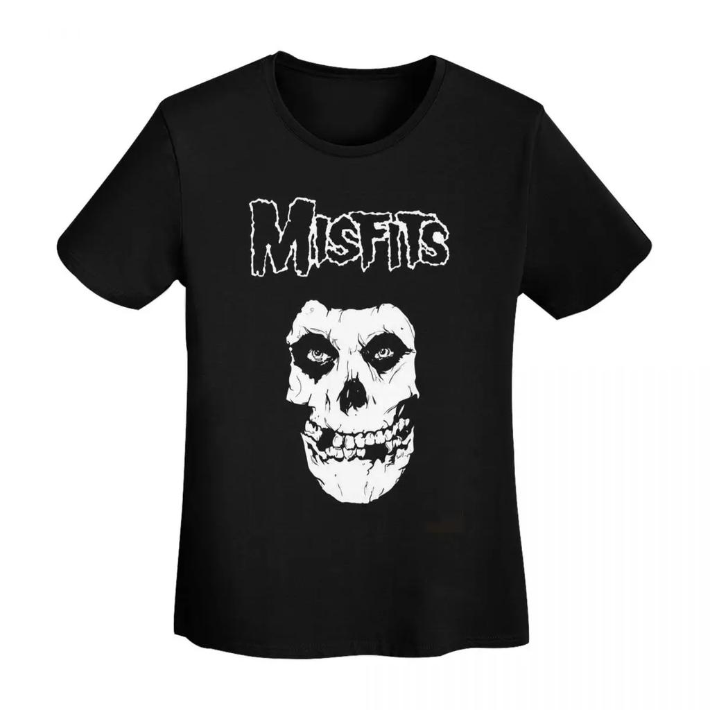 Misfits Skull TShirt Women Short Sleeve T Shirts ONeck Clothing Cotton Summer Tees Streetwear