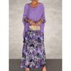 Women's Fashion Summer Spring Solid Color Print 2/1 Sleeve O-Neck Casual Dresses