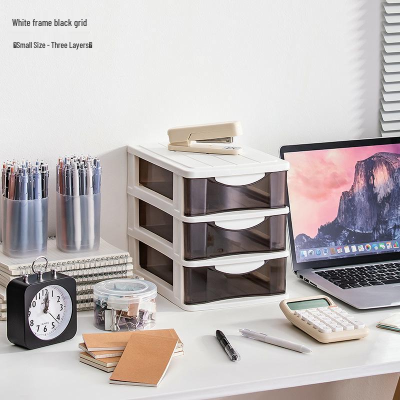 Transparent Drawer-Style Desktop Storage Box for Household Items and Cosmetics