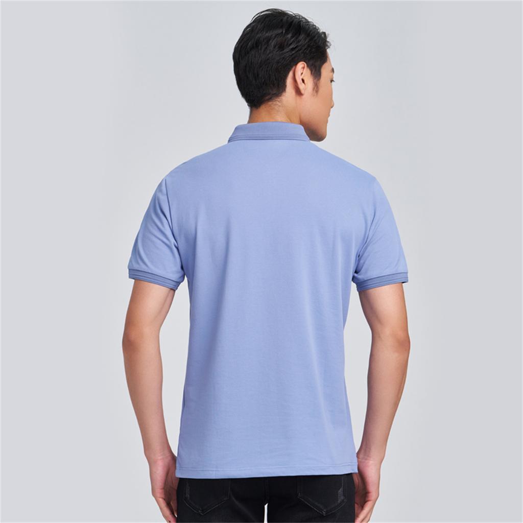 Soft elastic solid color embroidered T-shirt POLO shirt 82232M1021
