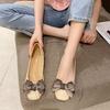 Mesh Shoes for Women Black Square Toe with Bow Woman Flats Trends 2025 Original Deals Aesthetic Light Korean Walking New In 39