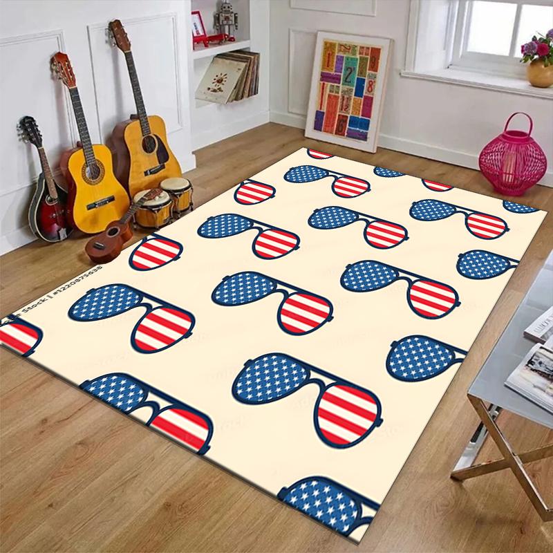 American Flag Polyester Carpet, Soft Indoor Mat for Office Chair, Living Room, Computer Desk - Decorative Home Office Rug Design