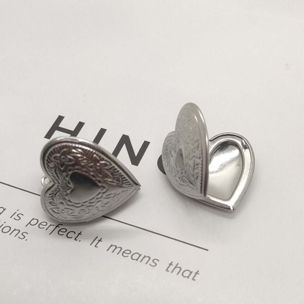 2Pcs Stainless Steel Photo Hold Pendant Charms Family Friendship Keychain  Bag Decor