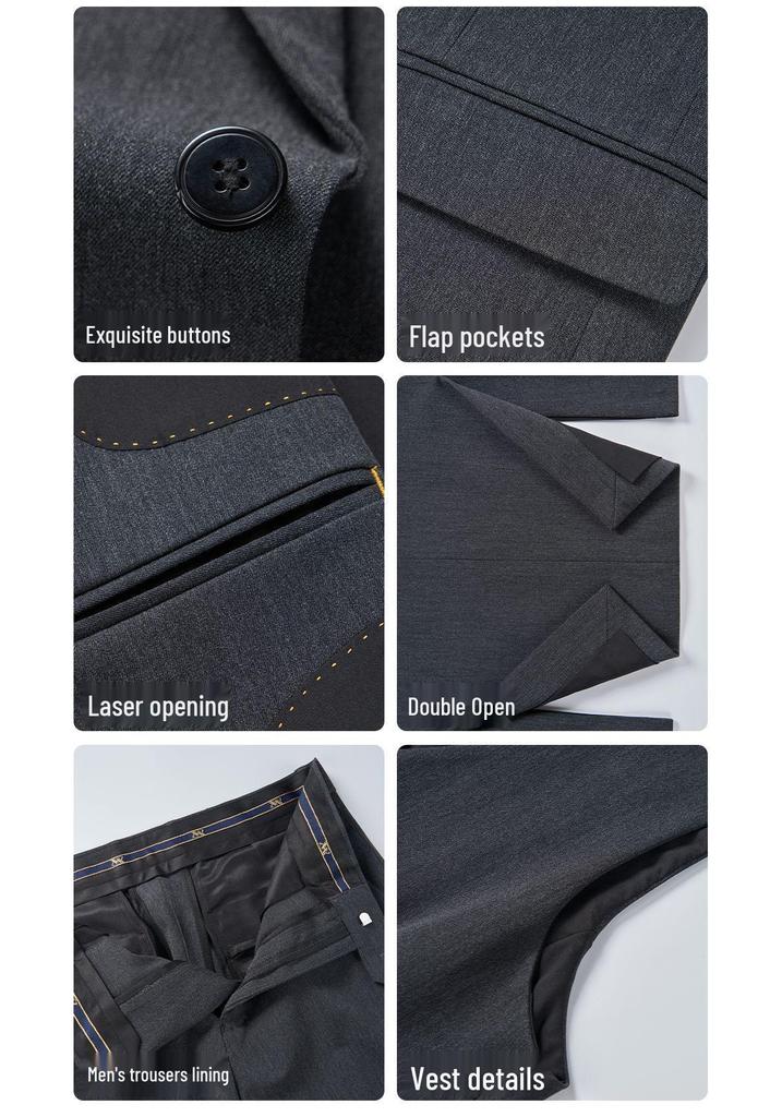 Elegant Plus Size Heren Italiaans Enkelrijdig Zakelijk Casual Pak voor Bruiloften