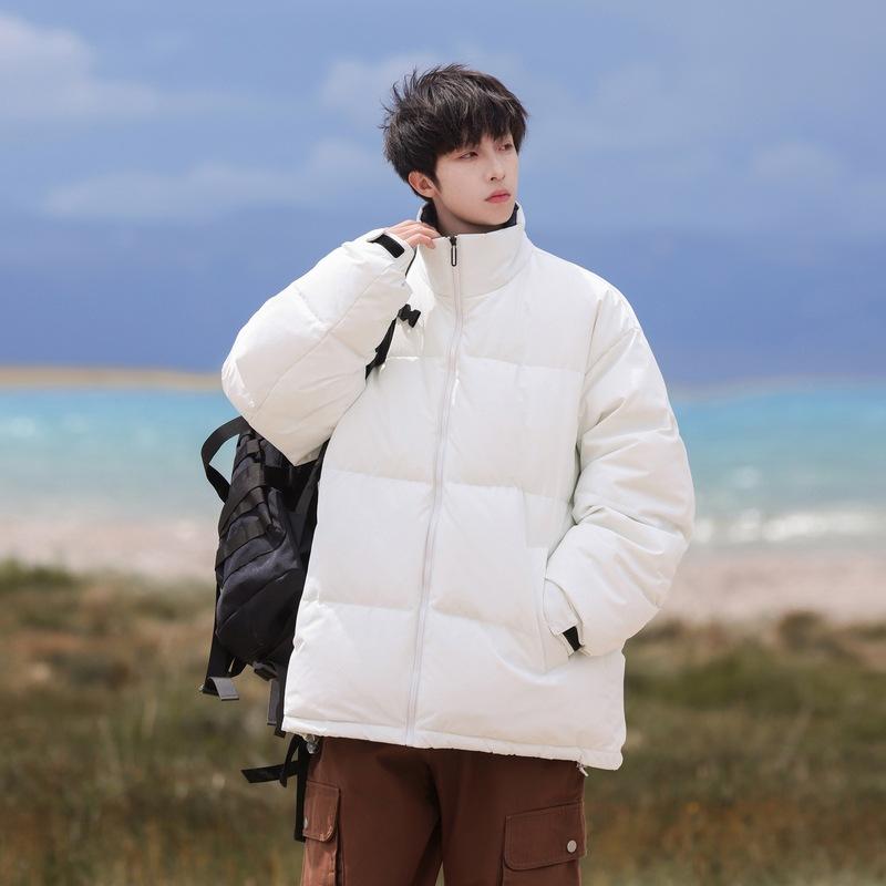 

Winter new stand-up collar white duck down jacket couple thickened warm and cold-resistant jacket hooded thickened tide M