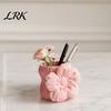 Dressing Table Pen Holder 3D Printed Silk Flower Holder, Cute Puff Desk Fluffy Petal Container Organizer, Makeup Brush Storage, Vase Decorative