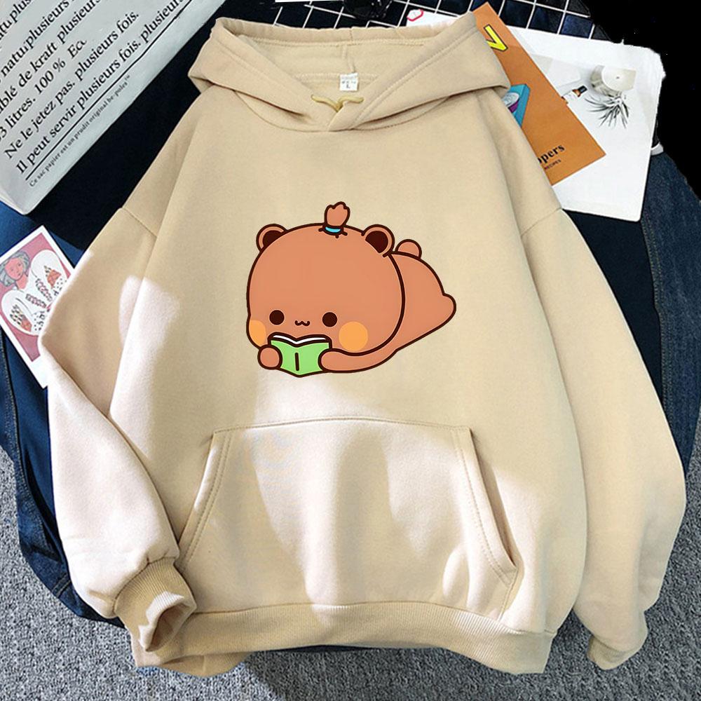 Dudu Is Reading Hoodie Men/women Kawaii Cute Bubu Panda Bears Sweatshirt Male Female Coats Y2k Sudaderas KPop Streetwear