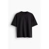 H M Boxy FiT wasHed T sHirT Black