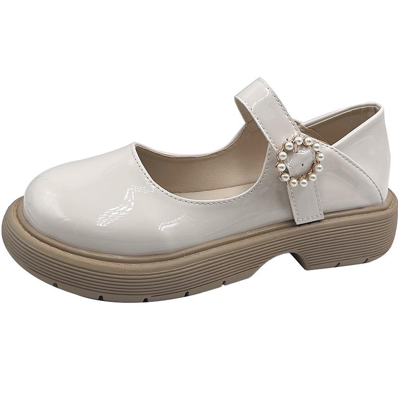 Fashion 2025 New Spring and Summer Single Shoes, Women's Uniform Student Solid Color Mary Jane White Small Leather Shoes