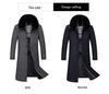 Men's Autumn & Winter Long Wool Business Coat with Velvet Lining – Thickened for Cold Protection