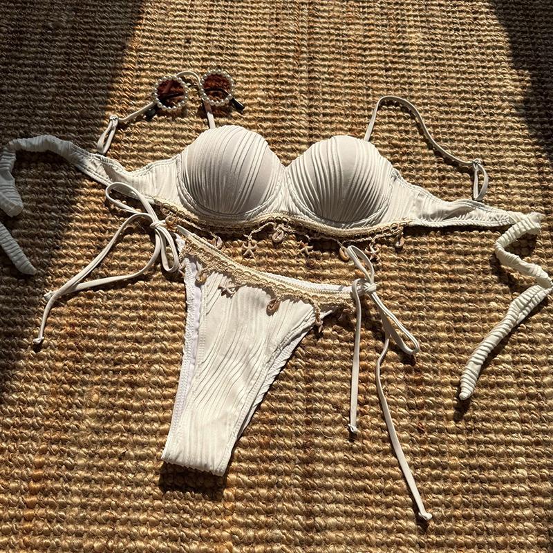 

Sexy Bikinis Women s Swimwear Female Swimsuit For Swimming Wear Bathing Two Piece Bikini Set Beachwear S білий