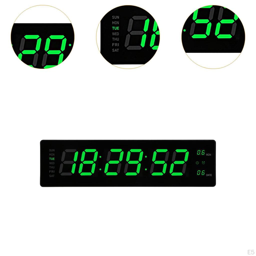 Contemporary LED Wall Clock with Large Digital Display for Stylish Home Decor