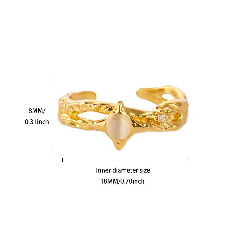 Sunflower Temperament Starry Niche Stacking Wearing Light Luxury Open Ring Female Cold Wind Irregular Texture Ring