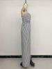 European and American Striped Jumpsuit - 2026 New Style, Ruched Bustier, Sleeveless, Backless for Women.