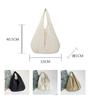 Cedar Eight Large Capacity Boat-Shaped Balloon Bag, Lightweight Canvas One-Shoulder Bag, A4 Compatible, Mother's Bag (White)