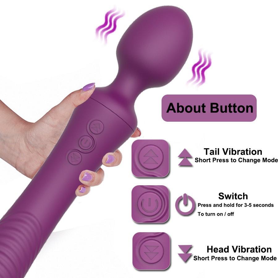 PDual-Ended USB Vibrator - Powerful G-Spot & Clit Stimulator, Rechargeable Massager for Women, Adult Sex Toy
